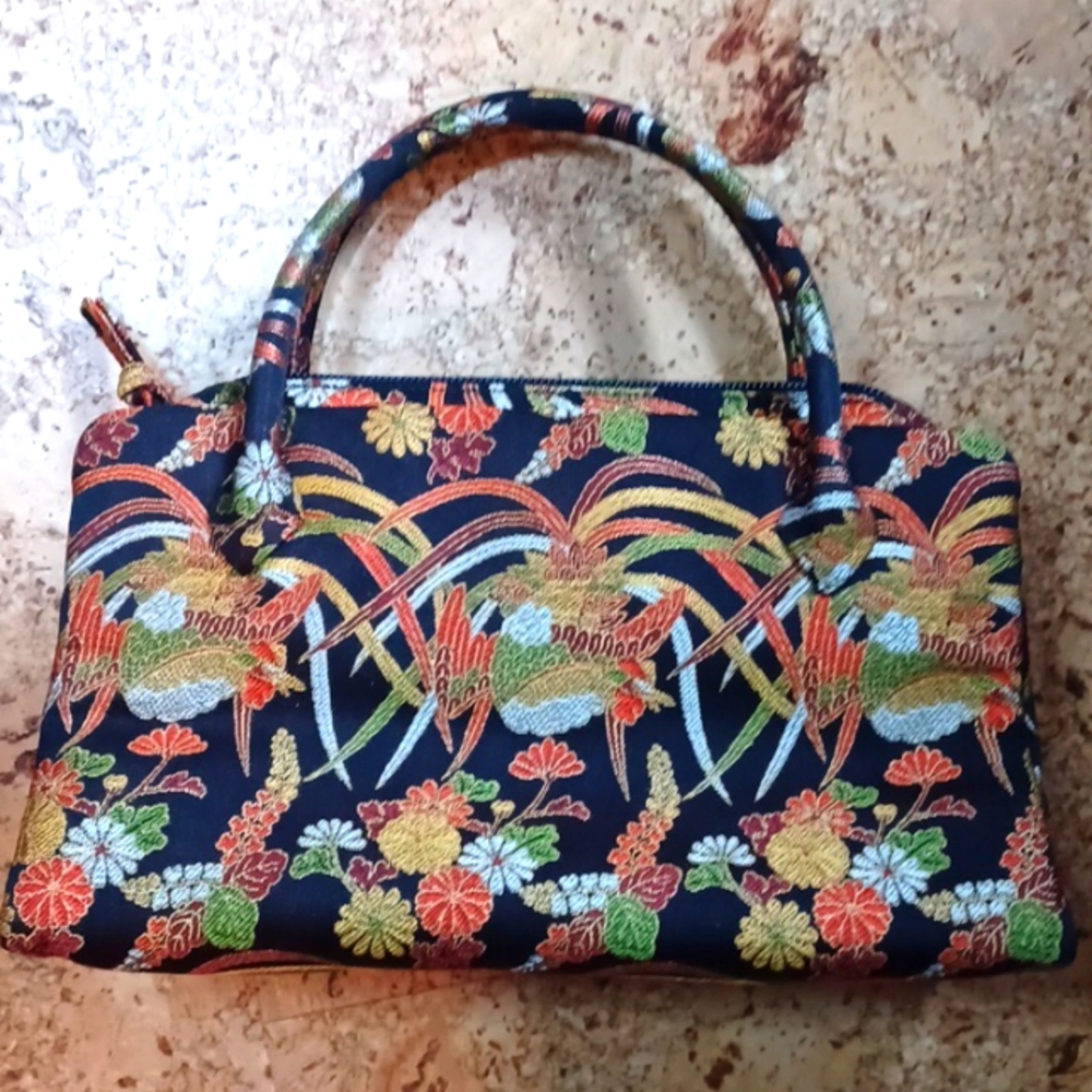 Japanese Kimono Material Handbag, NEW Without Tags